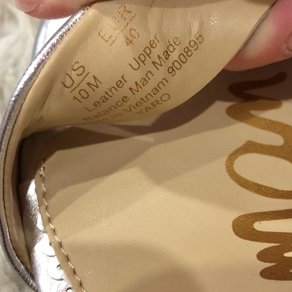 Sam Edelman Yaro Leather Block Heels Silver Metallic Size‎ 10 - Picture 8 of 11